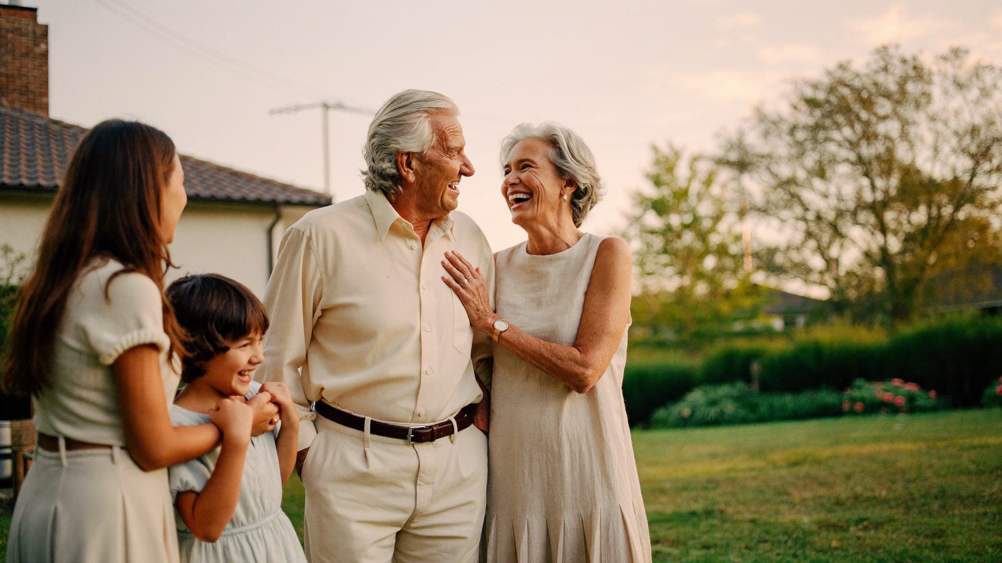 A retired couple at home, relaxed together